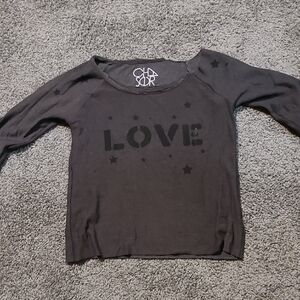 Chaser Charcoal Love Long Sleeve Tee